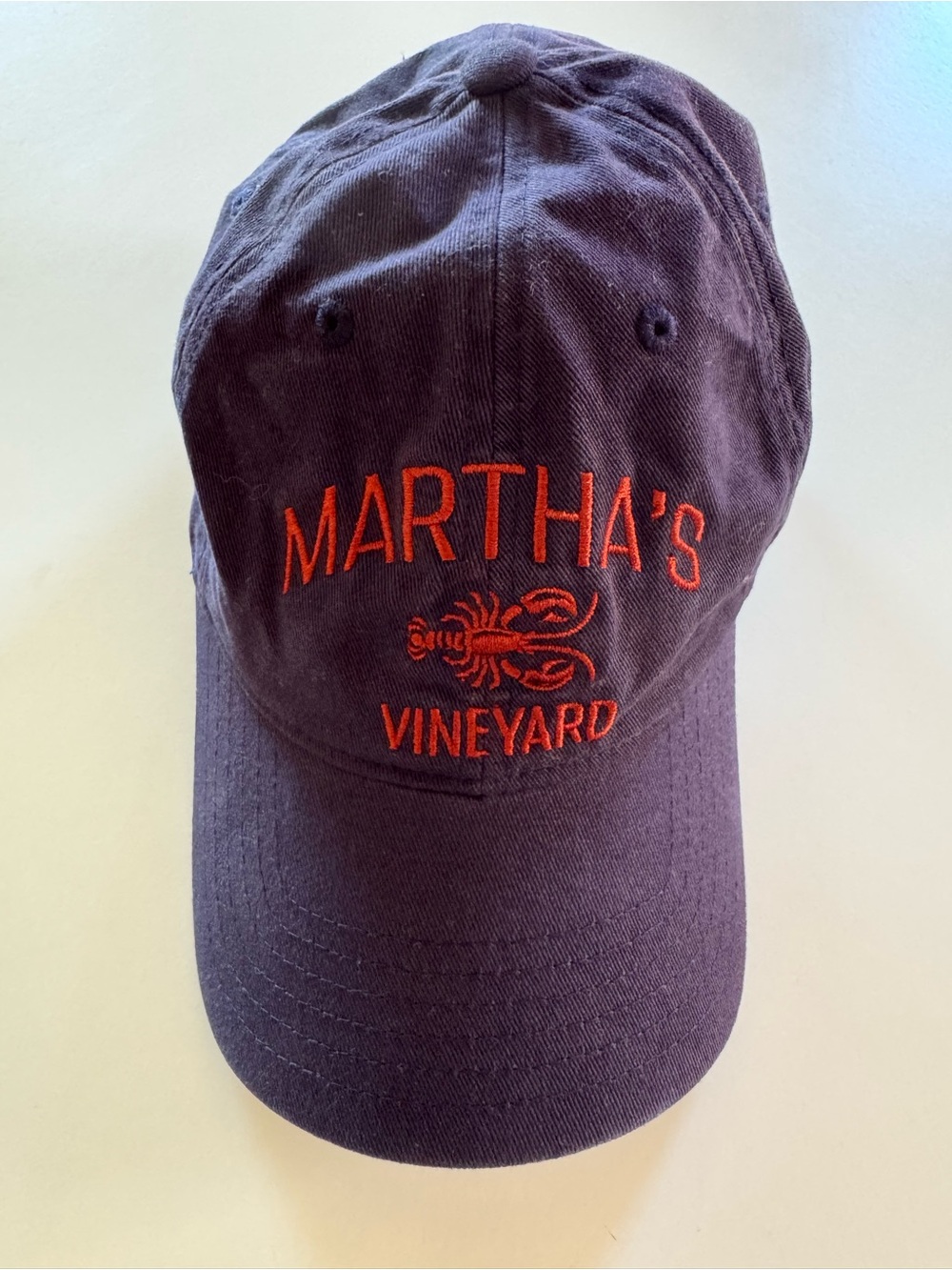 Navy Martha’s Vineyard Cap with Orange Embroidery